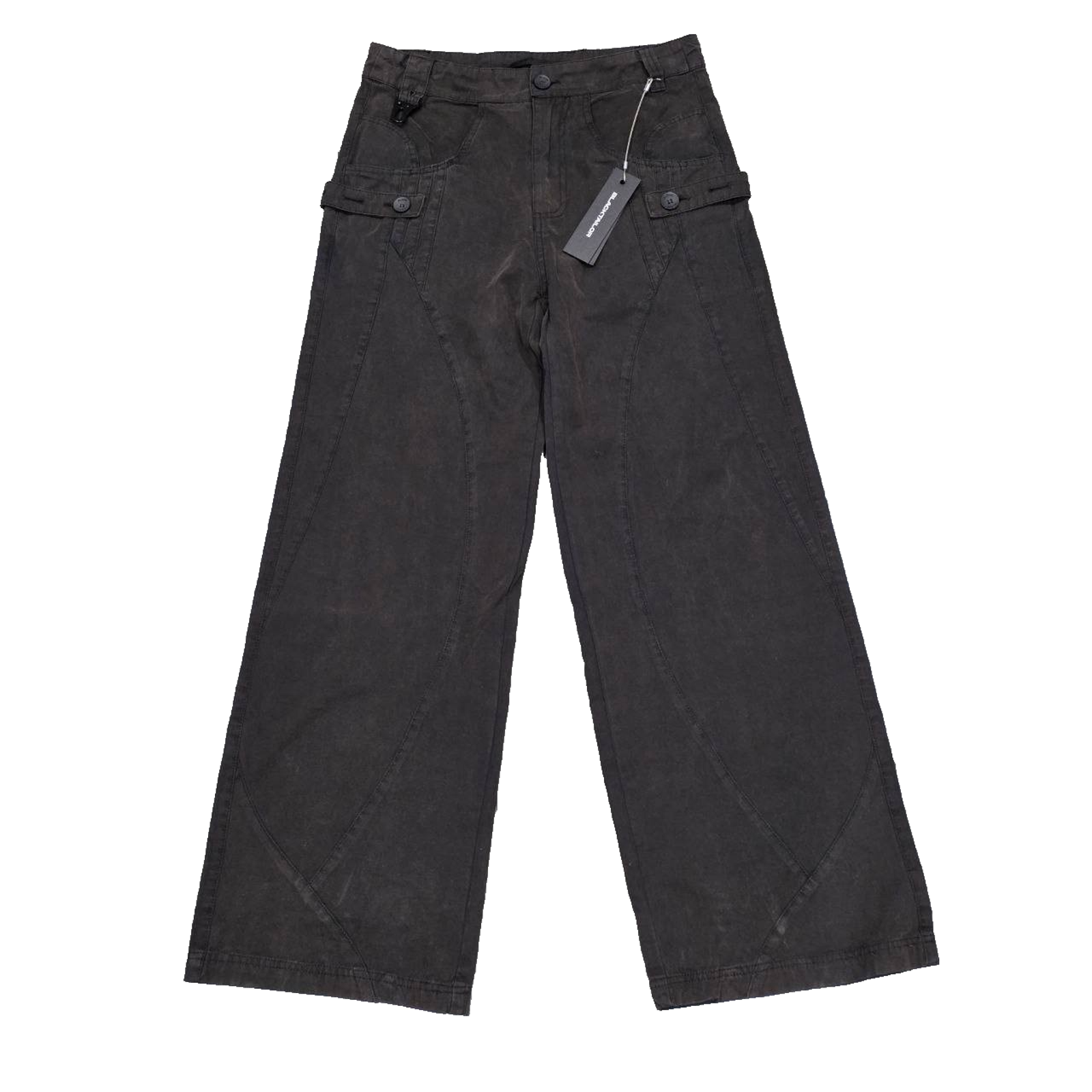 Blacktailor Black Cargo 100% Cotton Workwear Y2k Pants Sz 28 A004123